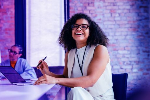 Young female professional smiling